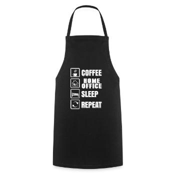 Home Office - Coffe Home Office Sleep Repeat - Kochschürze - Schwarz - Vorne - AI Model Male 185 dark (185cm)