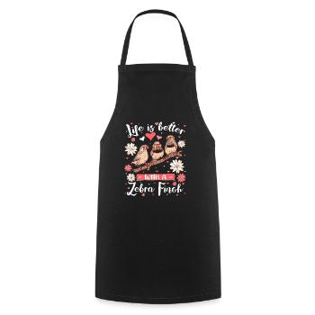 Life is Better with a Zebra Finch - Cooking Apron - black - Front - AI Model Male 185 dark (185cm)