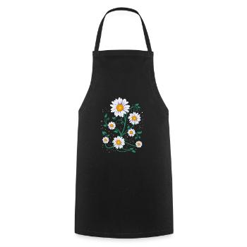 Gänseblümchen Sommer Margerite Frühling Blumen - Kochschürze - Schwarz - Vorne - AI Model Male 185 dark (185cm)