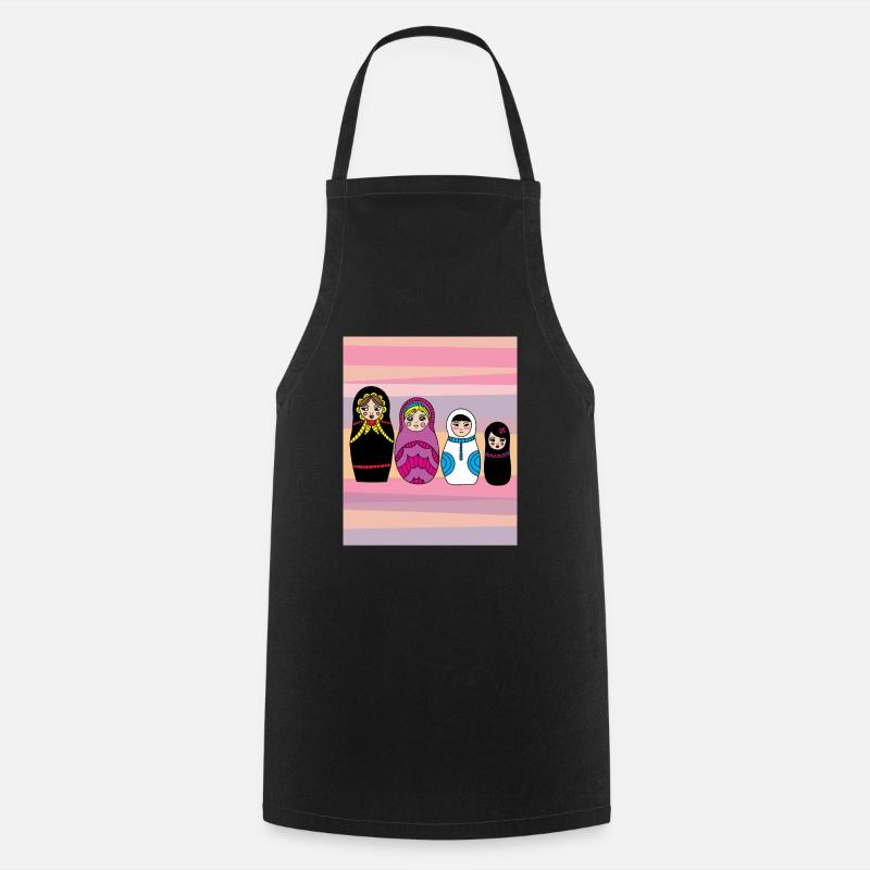 Babouchka poupées russes - Tablier de cuisine - noir