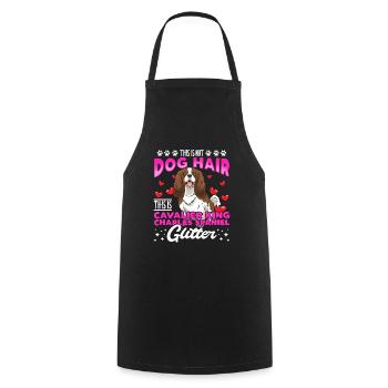 Cavalier King Charles Spaniel drôle sort - Tablier de cuisine - noir - Devant - AI Model Male 185 dark (185cm)