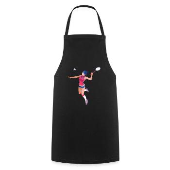 Badminton Shirt, Badminton Player, Badminton Gift, - Cooking Apron - black - Front - AI Model Male 185 dark (185cm)