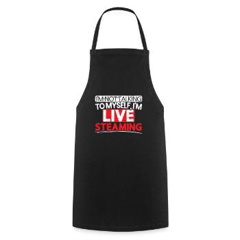 Ich bin Livestreaming Online Streaming Gaming Stream - Kochschürze - Schwarz - Vorne - AI Model Male 185 dark (185cm)