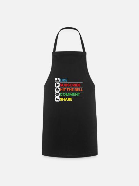 Like Subscribe Hit The Bell Comment Share Streamer - Tablier de cuisine - noir