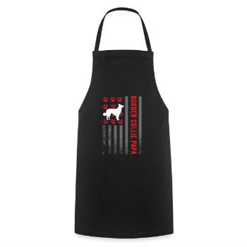 Border Collie Dad T Shirt Retro Border Collie Dad - Cooking Apron - black - Front - AI Model Male 185 dark (185cm)