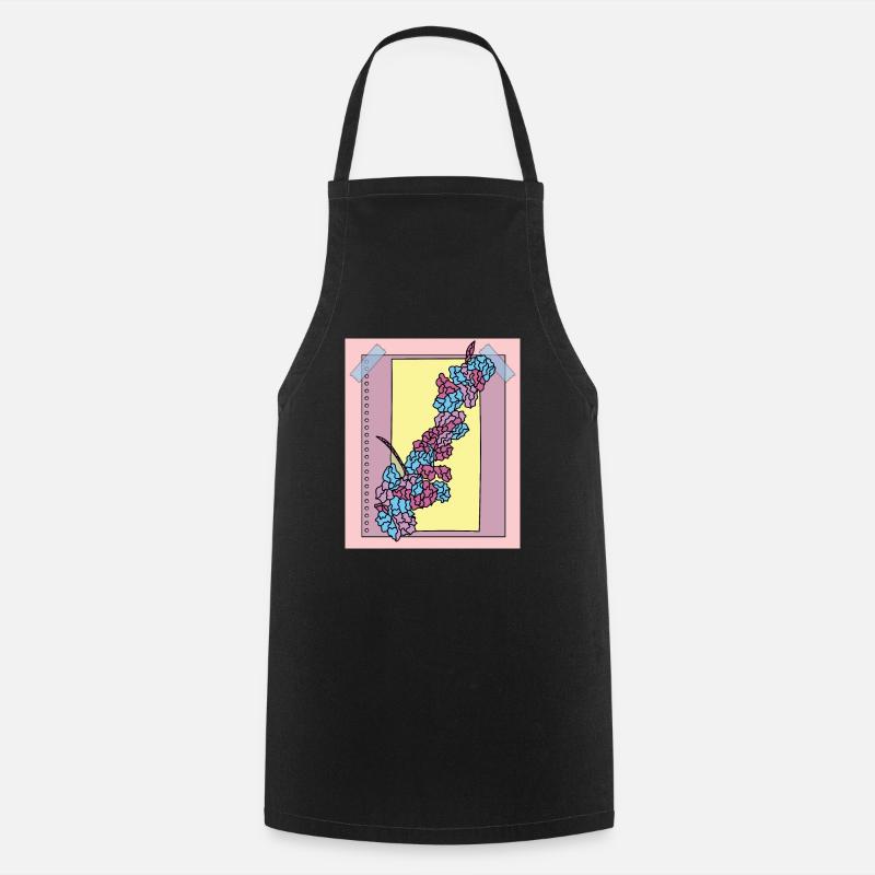 Vintage Fleurs Colorées - Tablier de cuisine - noir