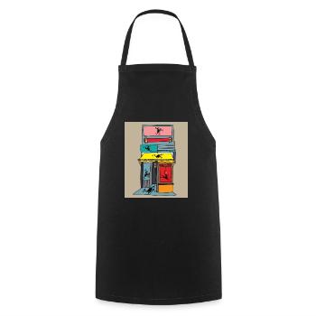 Scorpios Retro Environment Zodiac Sign - Cooking Apron - black - Front - AI Model Male 185 dark (185cm)