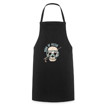 Speargun Spearfishing Skull Freediver - Kochschürze - Schwarz - Vorne - AI Model Male 185 dark (185cm)