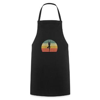 Namaste Yoga Retro Vintage - Cooking Apron - black - Front - AI Model Male 185 dark (185cm)
