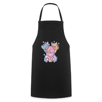 Kawaii Pastel Goth Voodoo Doll Cute Creepy 3 - Kochschürze - Schwarz - Vorne - AI Model Male 185 dark (185cm)