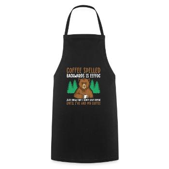 Funny Coffee Spelled Backwards Is Eeffoc - Cooking Apron - black - Front - AI Model Male 185 dark (185cm)