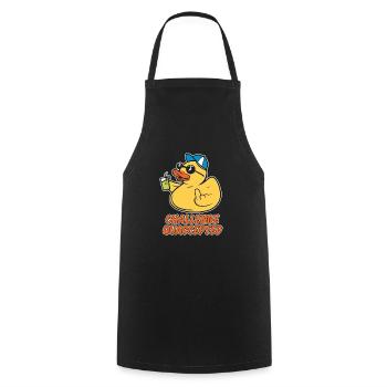 Freche Quietscheente - Défi relevé - Tablier de cuisine - noir - Devant - AI Model Male 185 dark (185cm)