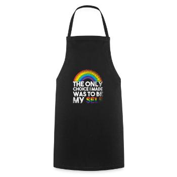 LGBTQ - Kochschürze - Schwarz - Vorne - AI Model Male 185 dark (185cm)