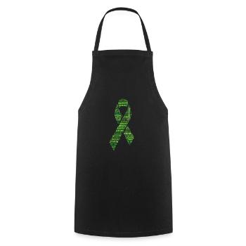 Green Mental Health Awareness Ribbon - Tablier de cuisine - noir - Devant - AI Model Male 185 dark (185cm)