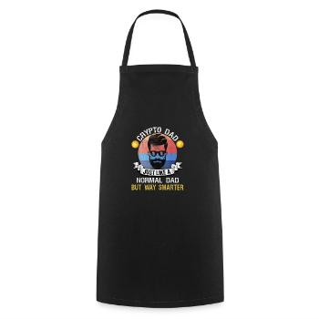 Crypto Dad anniversaire HODL Moon Crypto Bitcoin - Tablier de cuisine - noir - Devant - AI Model Male 185 dark (185cm)