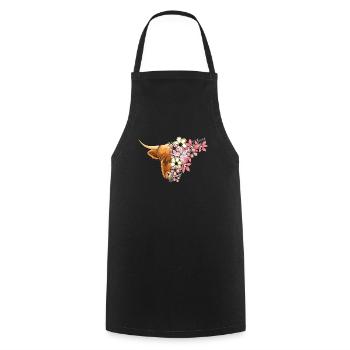 Des fleurs de haute-terre - Tablier de cuisine - noir - Devant - AI Model Male 185 dark (185cm)