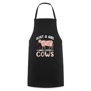 J’aime les vaches - Tablier de cuisine - noir - Devant - AI Model Male 185 dark (185cm)