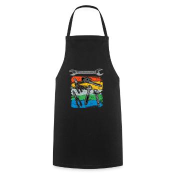 Plant mechanic, plumber, plumbing, gas - Cooking Apron - black - Front - AI Model Male 185 dark (185cm)