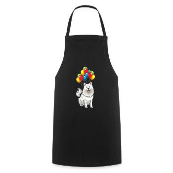 Samojede chien avec des ballons drôle - Tablier de cuisine - noir - Devant - AI Model Male 185 dark (185cm)