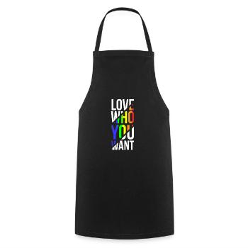 Gay Pride - Tablier de cuisine - noir - Devant - AI Model Male 185 dark (185cm)