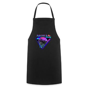 AlohaRetro Paradise Hawaii Sunset - Cooking Apron - black - Front - AI Model Male 185 dark (185cm)