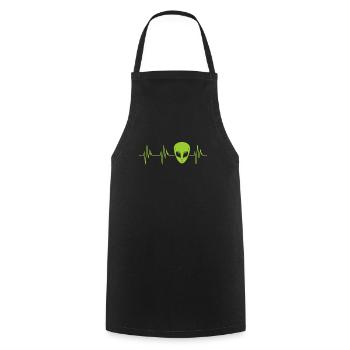 Alien Raum Ufo Gläubigen Unterstützung Kopf Herz - Kochschürze - Schwarz - Vorne - AI Model Male 185 dark (185cm)
