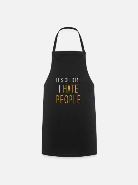 I hate people - Cooking Apron - black