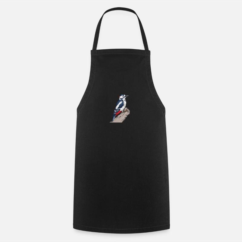 Buntspecht I bird hunter forest motif for - Cooking Apron - black