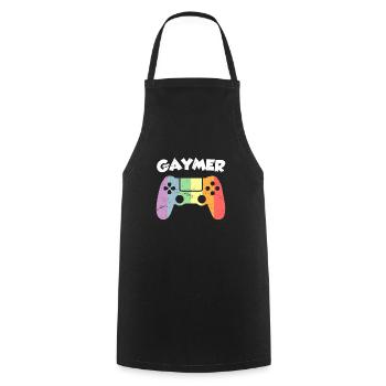 Drôle de Gayse Sort Gaymer Gay Gamer - Tablier de cuisine - noir - Devant - AI Model Male 185 dark (185cm)