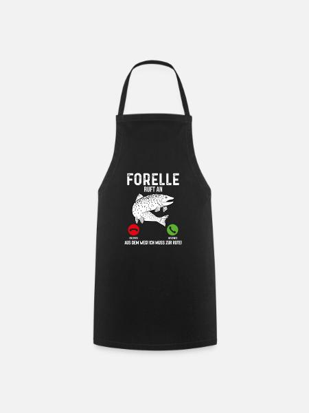 Forelle Angeln - Kochschürze - Schwarz