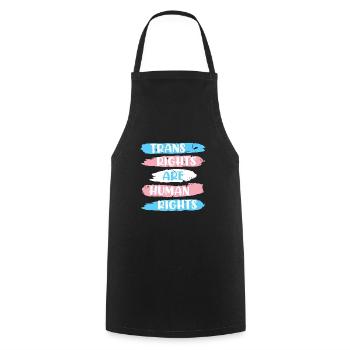 Transights are Human Rights Transgender - Tablier de cuisine - noir - Devant - AI Model Male 185 dark (185cm)