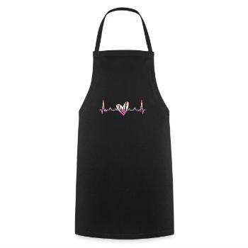 Lesbischer Herzschlag Herzfrequenz Lesbian Pride - Kochschürze - Schwarz - Vorne - AI Model Male 185 dark (185cm)