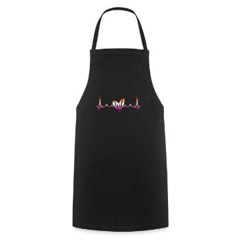 Lesbisch Lesbian Pride LGBT Pride Herzschlag - Kochschürze - Schwarz - Vorne - AI Model Male 185 dark (185cm)