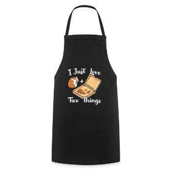 J’aime Seulement Deux choses Cobayes Et Pizza - Tablier de cuisine - noir - Devant - AI Model Male 185 dark (185cm)