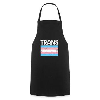 Trans Transgender Flag LGBT Transsexual - Cooking Apron - black - Front - AI Model Male 185 dark (185cm)