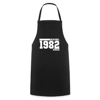 Millésime 1982 - Tablier de cuisine - noir - Devant - AI Model Male 185 dark (185cm)