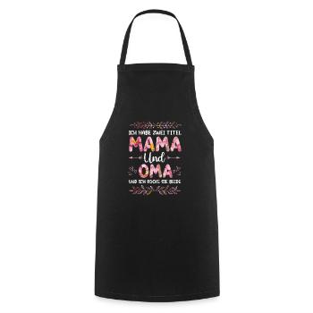 Mama und Oma - Kochschürze - Schwarz - Vorne - AI Model Male 185 dark (185cm)