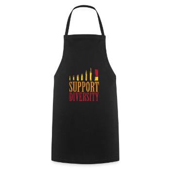 Support Diversity Bullet - Gun Lovers Funny Gun - Kochschürze - Schwarz - Vorne - AI Model Male 185 dark (185cm)
