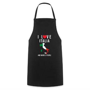I love italy italian flag - Cooking Apron - black - Front - AI Model Male 185 dark (185cm)