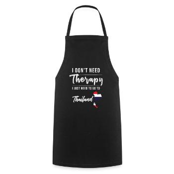 Vacances en Thaïlande disant Thaïlande - Tablier de cuisine - noir - Devant - AI Model Male 185 dark (185cm)