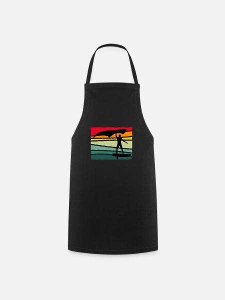 Vintage Wing Foil Wing Surf cadeau Wingfoiler - Tablier de cuisine - noir