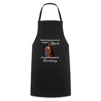 Lustiger Pferde Spruch mit Comic Pony Kopf süßes - Kochschürze - Schwarz - Vorne - AI Model Male 185 dark (185cm)