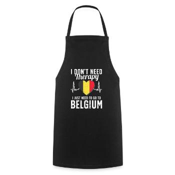 Belgium flag I Belgian Souvenirs - Tablier de cuisine - noir - Devant - AI Model Male 185 dark (185cm)