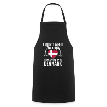 Denmark flag I Danish Souvenirs - Kochschürze - Schwarz - Vorne - AI Model Male 185 dark (185cm)