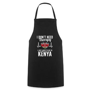 Kenya flag I Kenyan Souvenirs - Kochschürze - Schwarz - Vorne - AI Model Male 185 dark (185cm)