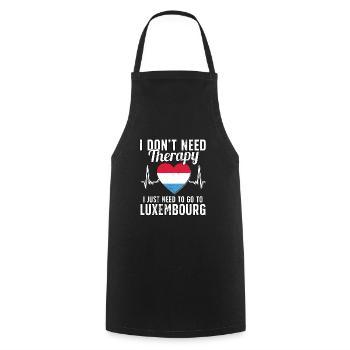 Luxembourg flag I Luxembourg Souvenirs - Cooking Apron - black - Front - AI Model Male 185 dark (185cm)