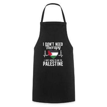 Palestine flag I Palestinian Souvenirs - Cooking Apron - black - Front - AI Model Male 185 dark (185cm)