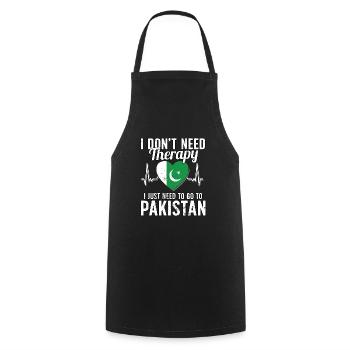 Pakistan flag I Pakistani Souvenirs - Cooking Apron - black - Front - AI Model Male 185 dark (185cm)
