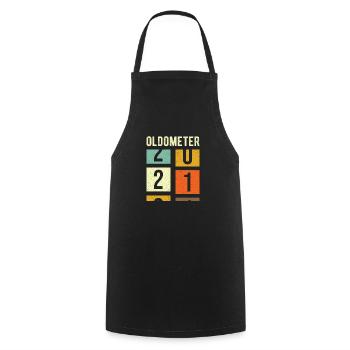 Oldometer 21st Birthday Gift - Cooking Apron - black - Front - AI Model Male 185 dark (185cm)
