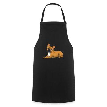 Bulldog français - Tablier de cuisine - noir - Devant - AI Model Male 185 dark (185cm)